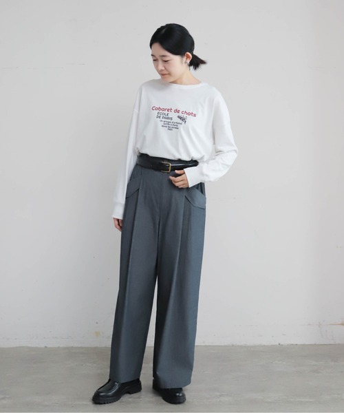 Blanc Bleu Minuit(ブランブルーミニュイ)の「キャッツキャバレープリント クルーネックTEE(Tシャツ/カットソー・レディース・グレー/ホワイト・FREE)」の22枚目の写真