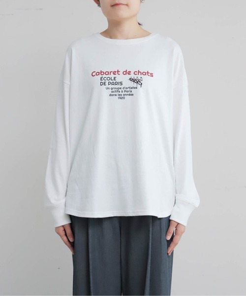Blanc Bleu Minuit(ブランブルーミニュイ)の「キャッツキャバレープリント クルーネックTEE(Tシャツ/カットソー・レディース・グレー/ホワイト・FREE)」の15枚目の写真