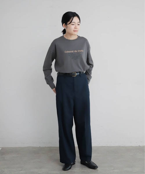 Blanc Bleu Minuit(ブランブルーミニュイ)の「キャッツキャバレープリント クルーネックTEE(Tシャツ/カットソー・レディース・グレー/ホワイト・FREE)」の5枚目の写真