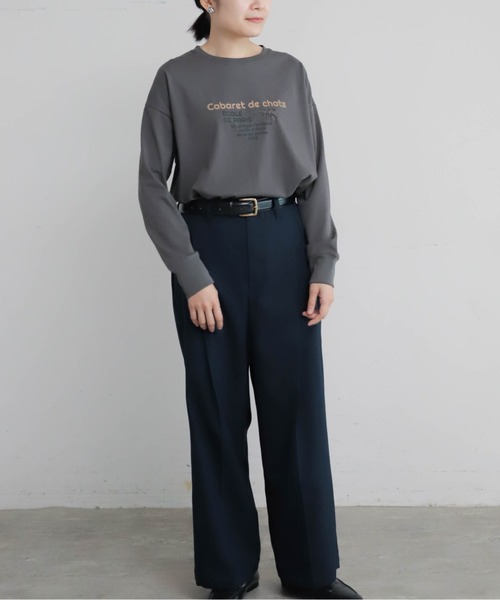 Blanc Bleu Minuit(ブランブルーミニュイ)の「キャッツキャバレープリント クルーネックTEE(Tシャツ/カットソー・レディース・グレー/ホワイト・FREE)」の9枚目の写真