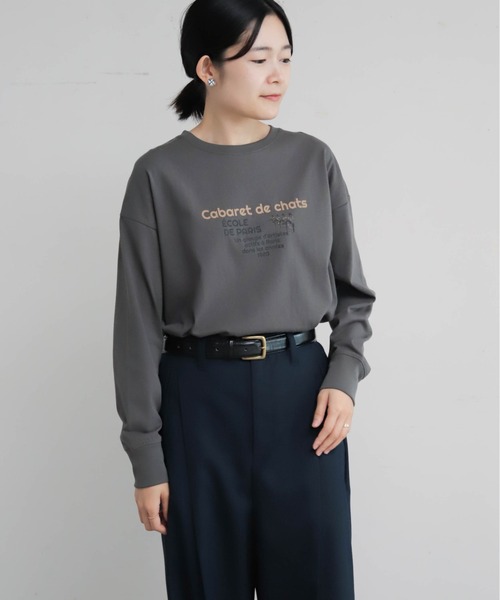Blanc Bleu Minuit(ブランブルーミニュイ)の「キャッツキャバレープリント クルーネックTEE(Tシャツ/カットソー・レディース・グレー/ホワイト・FREE)」の8枚目の写真