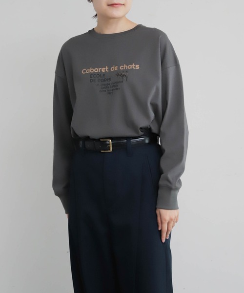 Blanc Bleu Minuit(ブランブルーミニュイ)の「キャッツキャバレープリント クルーネックTEE(Tシャツ/カットソー・レディース・グレー/ホワイト・FREE)」の10枚目の写真