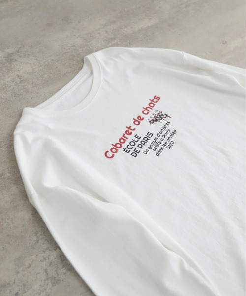 Blanc Bleu Minuit(ブランブルーミニュイ)の「キャッツキャバレープリント クルーネックTEE(Tシャツ/カットソー・レディース・グレー/ホワイト・FREE)」の11枚目の写真