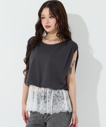 ANAP | レースドッキングバルーンペプラムトップス(タンクトップ)