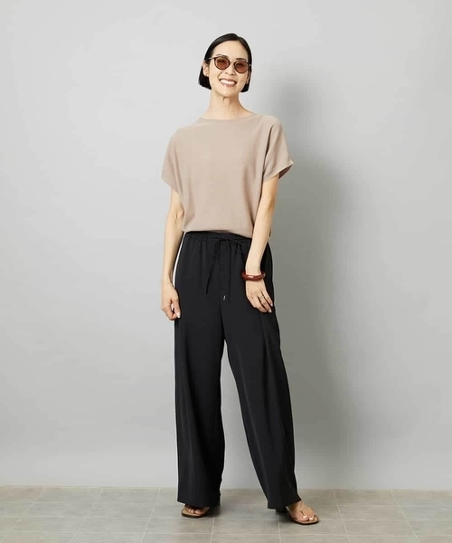 MICHEL KLEIN（ミッシェル・クラン）の「ホールガーメント(R)フレンチスリーブニット（ニット/セーター・レディース・ライトグレー/モカ/イエロー/ネイビー・38/40）」の22枚目の写真