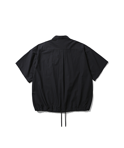 ANGLAN(アングラン)の「Check Zip-Up Half Shirt - Navy(シャツ/ブラウス・メンズ・その他・1/2)」の2枚目の写真