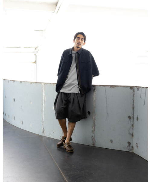 ANGLAN(アングラン)の「Check Zip-Up Half Shirt - Navy(シャツ/ブラウス・メンズ・その他・1/2)」の4枚目の写真