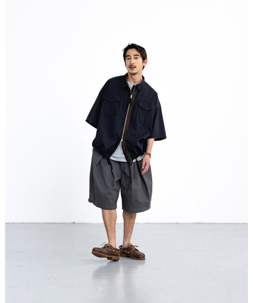 ANGLAN(アングラン)の「Check Zip-Up Half Shirt - Navy(シャツ/ブラウス・メンズ・その他・1/2)」の5枚目の写真
