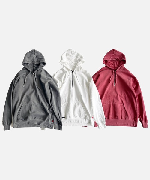 VIRGOwearworks(ヴァルゴウェアワークス)の「AFTERFADE HALF ZIP HOODIE(パーカー・メンズ・レッド/ホワイト/ブラック・3/2/4)」の8枚目の写真