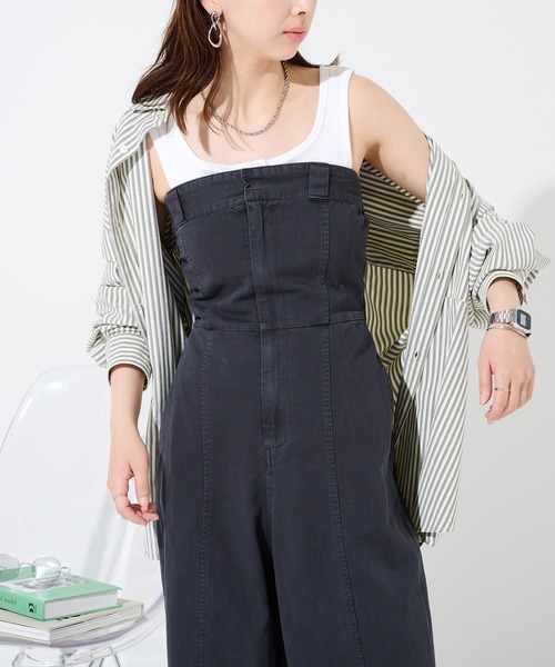Dickies(ディッキーズ)の「【Dickies】ピグメントベアオールインワン 5187-4412 MNY(つなぎ/オールインワン・レディース・ブラック/ホワイト/グリーン・M/L)」の17枚目の写真