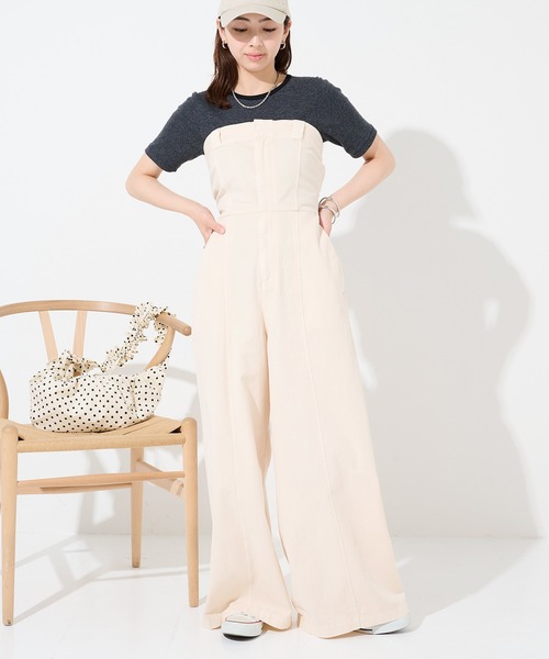 Dickies(ディッキーズ)の「【Dickies】ピグメントベアオールインワン 5187-4412 MNY(つなぎ/オールインワン・レディース・ブラック/ホワイト/グリーン・M/L)」の4枚目の写真