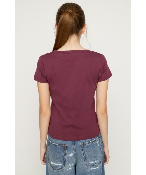 SLY(スライ)の「HEART PRINT CUT TOPS ハートプリントカットトップス 夏服 秋服(Tシャツ/カットソー・レディース・ブラック/ブラウン/スモークピンク・FREE)」の18枚目の写真