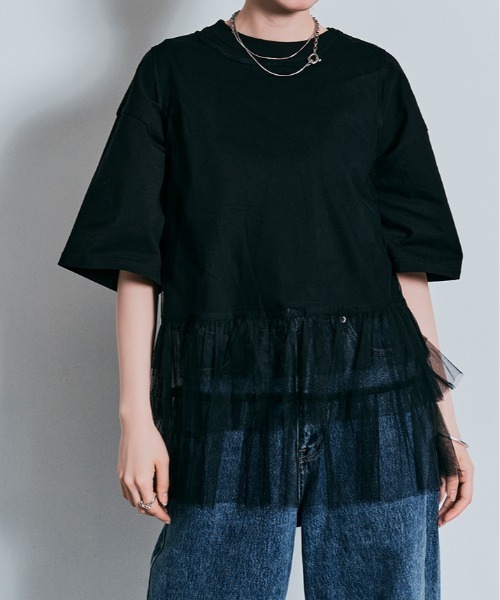 W:Huku（フーク）の「コスモ バックプリント ショート丈 Tシャツ / Cosmo Back-Printed Short-Sleeve T-Shirt（Tシャツ/カットソー・レディース・オフホワイト/ブラック・FREE）」の22枚目の写真