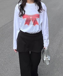 バレエコアリボンプリントロンT/長袖Tシャツ(hsyd)