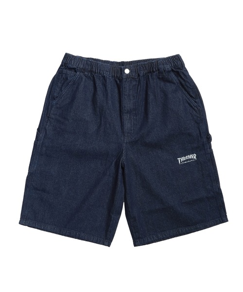 THRASHER(スラッシャー)の「THRASHER (スラッシャー) デニム ショートパンツ ウォッシュ加工 ロゴ刺繍 綿100% ハーフパンツ 短パン メンズ ジーンズ(デニムパンツ・メンズ・ダークブルー/サックスブルー・LL/L/M)」の6枚目の写真