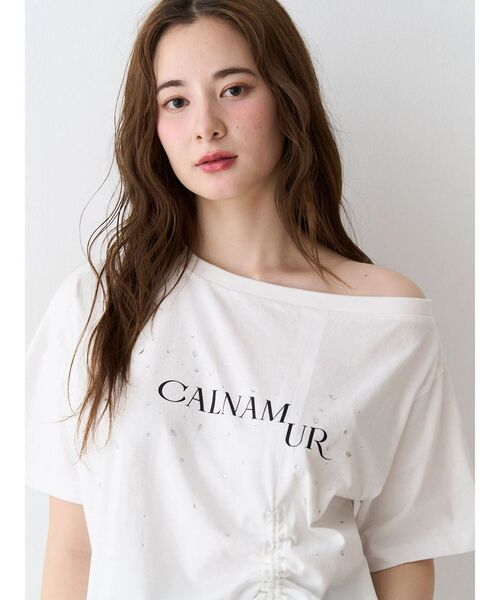 CALNAMUR(カルナムール)の「ワンショルTシャツ(Tシャツ/カットソー・レディース・チャコールグレー/ホワイト・FREE)」の11枚目の写真