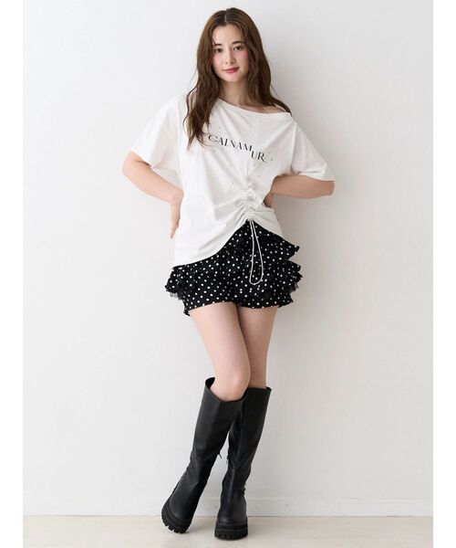 CALNAMUR(カルナムール)の「ワンショルTシャツ(Tシャツ/カットソー・レディース・チャコールグレー/ホワイト・FREE)」の21枚目の写真