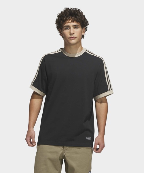 adidas(アディダス)の「SKATEBOARDING RINGER TEE / アディダスオリジナルス adidas Originals(Tシャツ/カットソー・メンズ・ブラック・X-LARGE/MEDIUM/LARGE/SMALL/3XL/XX-LARGE/X-SMALL)」の3枚目の写真