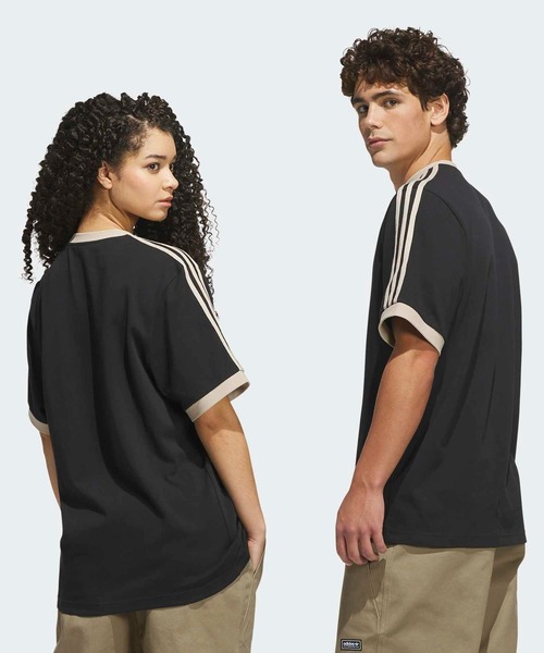 adidas(アディダス)の「SKATEBOARDING RINGER TEE / アディダスオリジナルス adidas Originals(Tシャツ/カットソー・メンズ・ブラック・X-LARGE/MEDIUM/LARGE/SMALL/3XL/XX-LARGE/X-SMALL)」の2枚目の写真