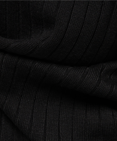 SLOBE IENA（スローブイエナ）の「ワイドリブクルーネックマキシワンピース◆（ニット/セーター・レディース・ベージュ系その他/ブラック・FREE）」の10枚目の写真