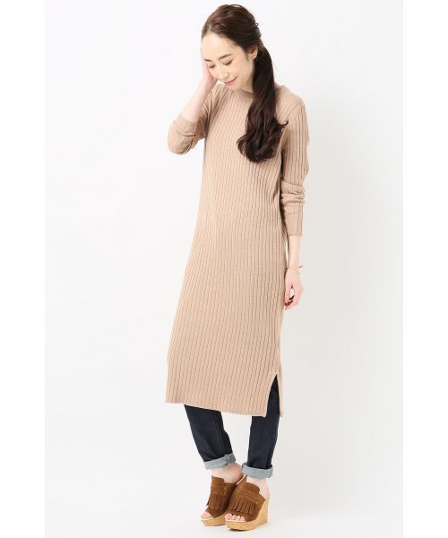 SLOBE IENA（スローブイエナ）の「ワイドリブクルーネックマキシワンピース◆（ニット/セーター・レディース・ベージュ系その他/ブラック・FREE）」の7枚目の写真