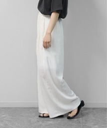 リネン混エアリーパンツ とろみイージーワイド 【インナーペチパンツ付き】 LINEN BLEND AIRY PANTS DRAPE EASY WIDE