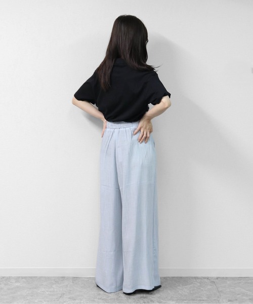 THE CELL.（ザセルドット）の「リネン混エアリーパンツ　とろみイージーワイド　【インナーペチパンツ付き】　LINEN BLEND AIRY PANTS DRAPE EASY WIDE（その他パンツ・レディース・チャコールグレー/ライトブルー/ベージュ/アイボリー・FREE）」の17枚目の写真