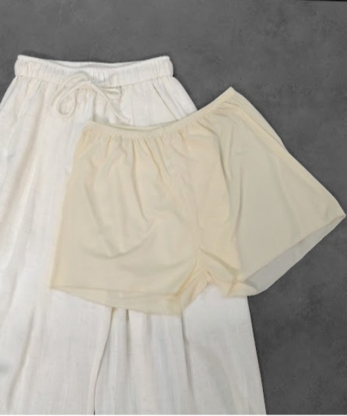 THE CELL.（ザセルドット）の「リネン混エアリーパンツ　とろみイージーワイド　【インナーペチパンツ付き】　LINEN BLEND AIRY PANTS DRAPE EASY WIDE（その他パンツ・レディース・チャコールグレー/ライトブルー/ベージュ/アイボリー・FREE）」の19枚目の写真