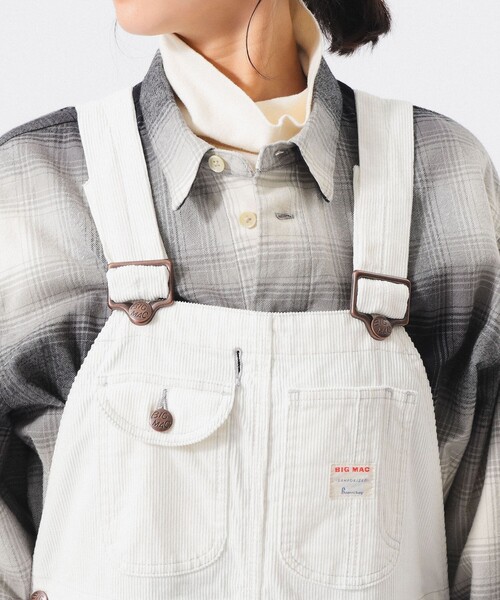 BEAMS BOY（ビームスボーイ）の「【別注】BIGMAC / コーデュロイ オーバーオール（サロペット/オーバーオール・レディース・ネイビー/ホワイト系その他5・SMALL/MEDIUM）」の12枚目の写真