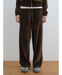 Kijun | Line Velour Pants Dark Brown(スウェットパンツ)