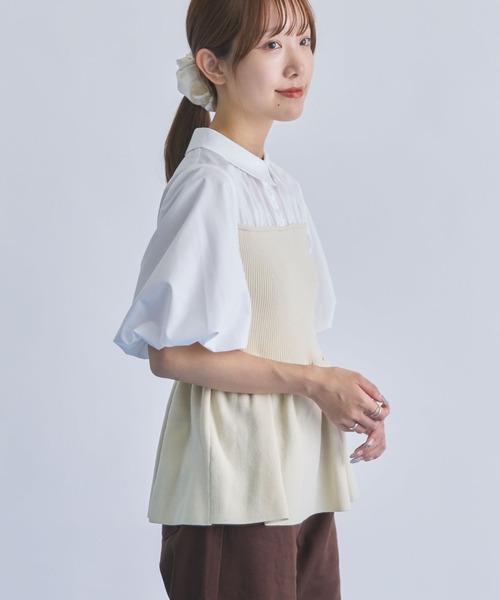 archives(アルシーヴ)の「【ONかわ】バルーンシャツドッキングペプラムニットPO(ニット/セーター・レディース・チャコールグレー/ネイビー/アイボリー・MEDIUM)」の10枚目の写真