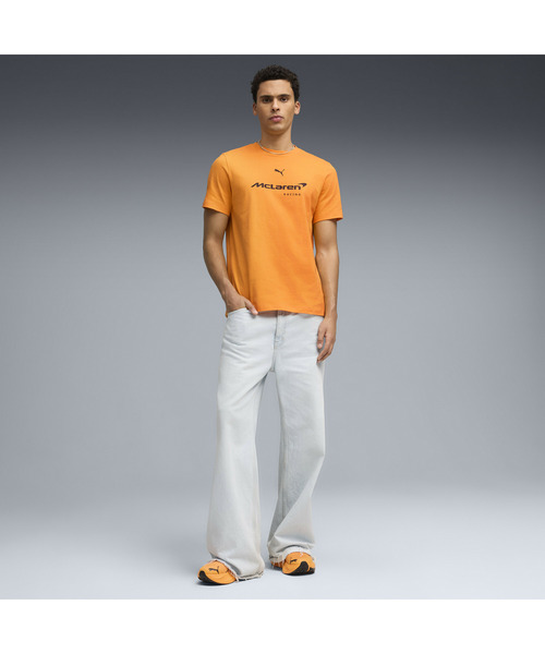 PUMA(プーマ)の「PUMA プーマ メンズ マクラーレン ビッグ ロゴ 半袖 Tシャツ(Tシャツ/カットソー・メンズ・オレンジ系その他/ブラック×レッド・LARGE/MEDIUM/X-SMALL/X-LARGE/SMALL)」の4枚目の写真