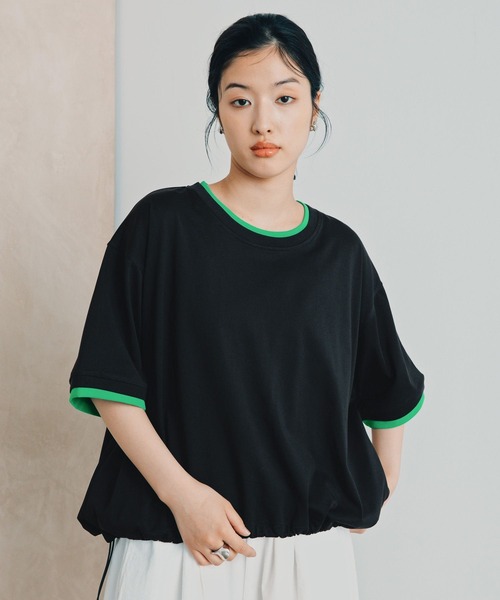 LEPSIM(レプシィム)の「《レプクル》配色プルオーバーSS 1046937(Tシャツ/カットソー・レディース・ブラック/ブラウン/ピンク/グレイッシュベージュ・FREE)」の13枚目の写真