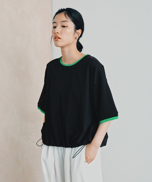 LEPSIM(レプシィム)の「《レプクル》配色プルオーバーSS 1046937(Tシャツ/カットソー・レディース・ブラック/ブラウン/ピンク/グレイッシュベージュ・FREE)」の12枚目の写真