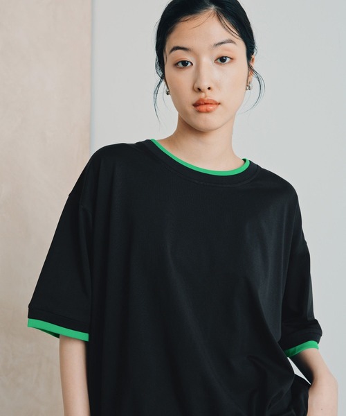 LEPSIM(レプシィム)の「《レプクル》配色プルオーバーSS 1046937(Tシャツ/カットソー・レディース・ブラック/ブラウン/ピンク/グレイッシュベージュ・FREE)」の11枚目の写真