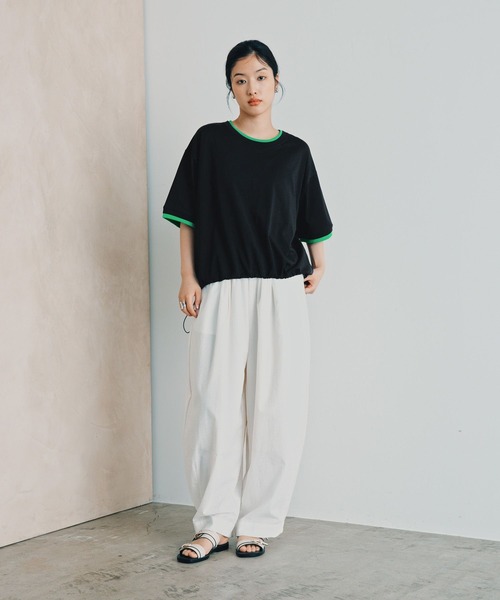 LEPSIM(レプシィム)の「《レプクル》配色プルオーバーSS 1046937(Tシャツ/カットソー・レディース・ブラック/ブラウン/ピンク/グレイッシュベージュ・FREE)」の10枚目の写真