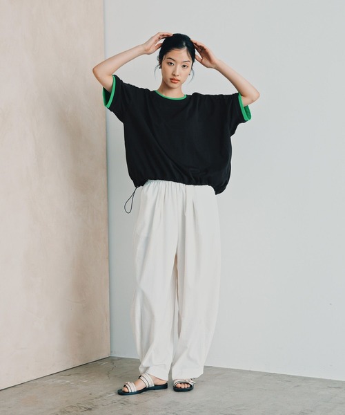 LEPSIM(レプシィム)の「《レプクル》配色プルオーバーSS 1046937(Tシャツ/カットソー・レディース・ブラック/ブラウン/ピンク/グレイッシュベージュ・FREE)」の8枚目の写真
