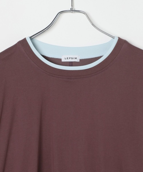LEPSIM(レプシィム)の「《レプクル》配色プルオーバーSS 1046937(Tシャツ/カットソー・レディース・ブラック/ブラウン/ピンク/グレイッシュベージュ・FREE)」の6枚目の写真