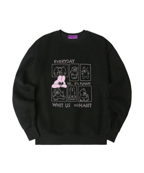 NUHABIT（ニューハビット）の「N/H EVERYDAY オーバーサイズ 裏起毛 スウェット (GOM4-5NH1349)（スウェット・メンズ・アッシュグレー/ホワイト/アイボリー/ネイビー/ライトグレー/ブラック・MEDIUM/LARGE/X-LARGE）」の7枚目の写真