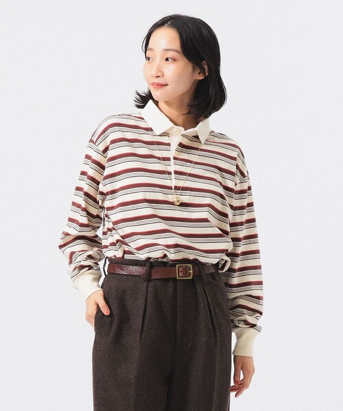 BEAMS BOY(ビームスボーイ)の「ラグビー ジャージー ロング スリーブ(Tシャツ/カットソー・レディース・ネイビー系/アイボリー系/ブラウン系・2/0/1)」の3枚目の写真