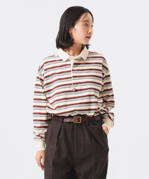BEAMS BOY(ビームスボーイ)の「ラグビー ジャージー ロング スリーブ(Tシャツ/カットソー・レディース・ネイビー系/アイボリー系/ブラウン系・2/0/1)」の14枚目の写真