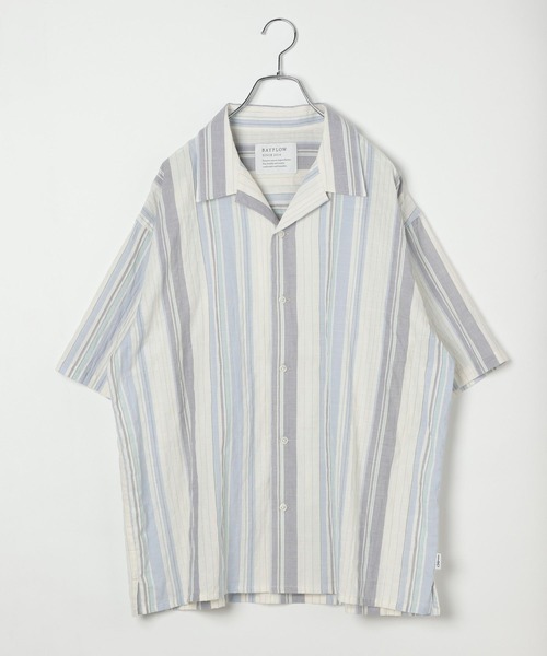 BAYFLOW(ベイフロー)の「マルチストライプシャツ(シャツ/ブラウス・メンズ・ブラック/ブルー・MEDIUM/LARGE)」の15枚目の写真