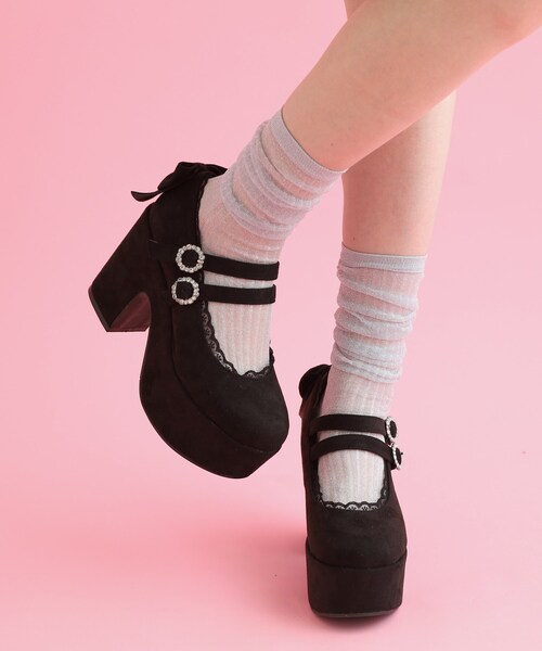 cs T&P(シーエスティーアンドピー)の「厚底バックリボンパンプス(パンプス・レディース・アイボリー系1/ブラック系2/ブラック系1/ワイン系3・LL/S/M/L)」の12枚目の写真