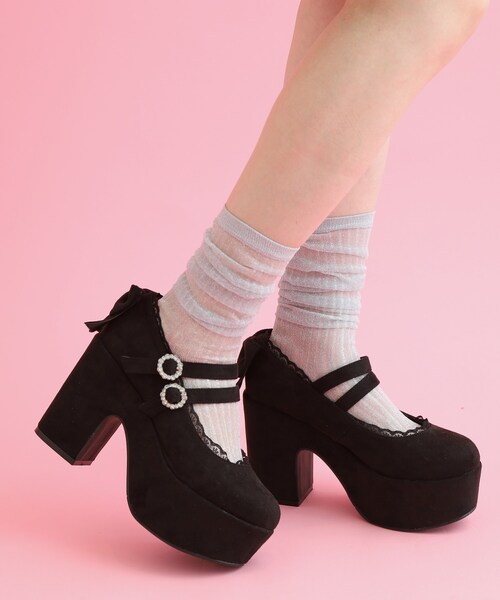 cs T&P(シーエスティーアンドピー)の「厚底バックリボンパンプス(パンプス・レディース・アイボリー系1/ブラック系2/ブラック系1/ワイン系3・LL/S/M/L)」の13枚目の写真