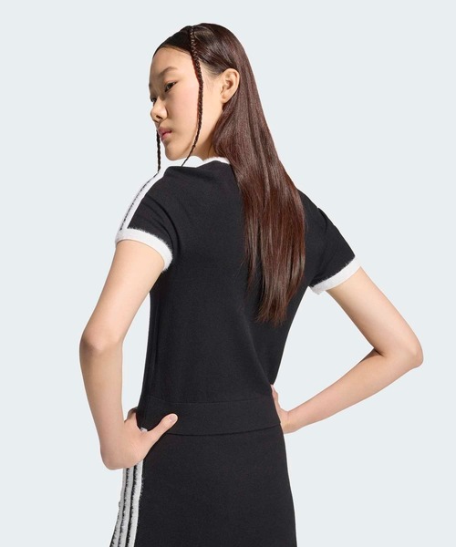 adidas(アディダス)の「ニット Tシャツ / アディダスオリジナルス adidas Originals(Tシャツ/カットソー・レディース・ブラック・XX-LARGE/LARGE/MEDIUM/X-SMALL/X-LARGE/SMALL)」の2枚目の写真