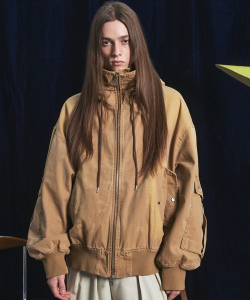 MAISON SPECIAL（メゾンスペシャル）の「《UNISEX》Cargo Pocket Duck Fabric Prime-Over Zip Hoodie Blouson/カーゴポケットダックプライムオーバージップフーディーブルゾン【MAISON SPECIAL/メゾンスペシャル】（ブルゾン・メンズ・ベージュ/ブラック/ネイビー・0/2/1）」の3枚目の写真