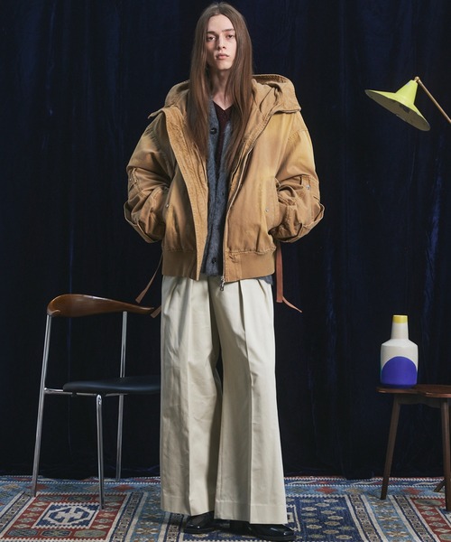 MAISON SPECIAL（メゾンスペシャル）の「《UNISEX》Cargo Pocket Duck Fabric Prime-Over Zip Hoodie Blouson/カーゴポケットダックプライムオーバージップフーディーブルゾン【MAISON SPECIAL/メゾンスペシャル】（ブルゾン・メンズ・ベージュ/ブラック/ネイビー・0/2/1）」の5枚目の写真