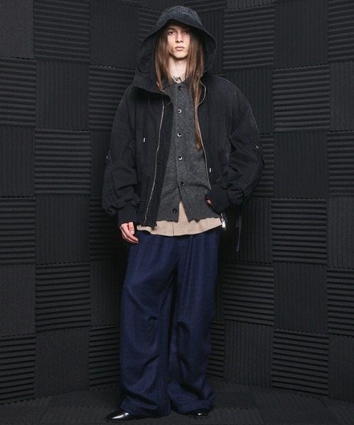 MAISON SPECIAL（メゾンスペシャル）の「《UNISEX》Cargo Pocket Duck Fabric Prime-Over Zip Hoodie Blouson/カーゴポケットダックプライムオーバージップフーディーブルゾン【MAISON SPECIAL/メゾンスペシャル】（ブルゾン・メンズ・ベージュ/ブラック/ネイビー・0/2/1）」の6枚目の写真