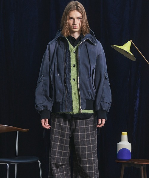 MAISON SPECIAL（メゾンスペシャル）の「《UNISEX》Cargo Pocket Duck Fabric Prime-Over Zip Hoodie Blouson/カーゴポケットダックプライムオーバージップフーディーブルゾン【MAISON SPECIAL/メゾンスペシャル】（ブルゾン・メンズ・ベージュ/ブラック/ネイビー・0/2/1）」の7枚目の写真
