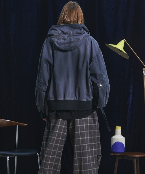 MAISON SPECIAL（メゾンスペシャル）の「《UNISEX》Cargo Pocket Duck Fabric Prime-Over Zip Hoodie Blouson/カーゴポケットダックプライムオーバージップフーディーブルゾン【MAISON SPECIAL/メゾンスペシャル】（ブルゾン・メンズ・ベージュ/ブラック/ネイビー・0/2/1）」の9枚目の写真